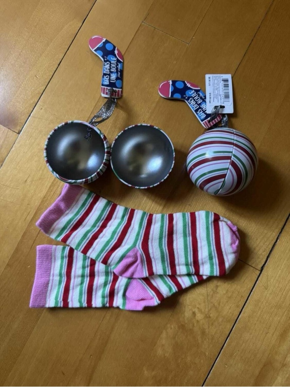 Kids Christmas socks in balls Christmas gift/stocking stuffer (x3)